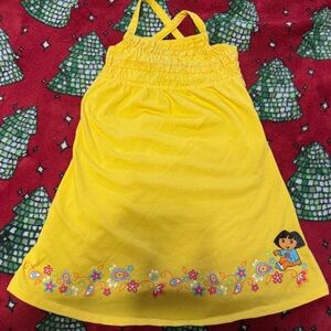 Vintage y2k 2006 Nick Jr Dora the explorer dress size 4/5 Yellow Sundress